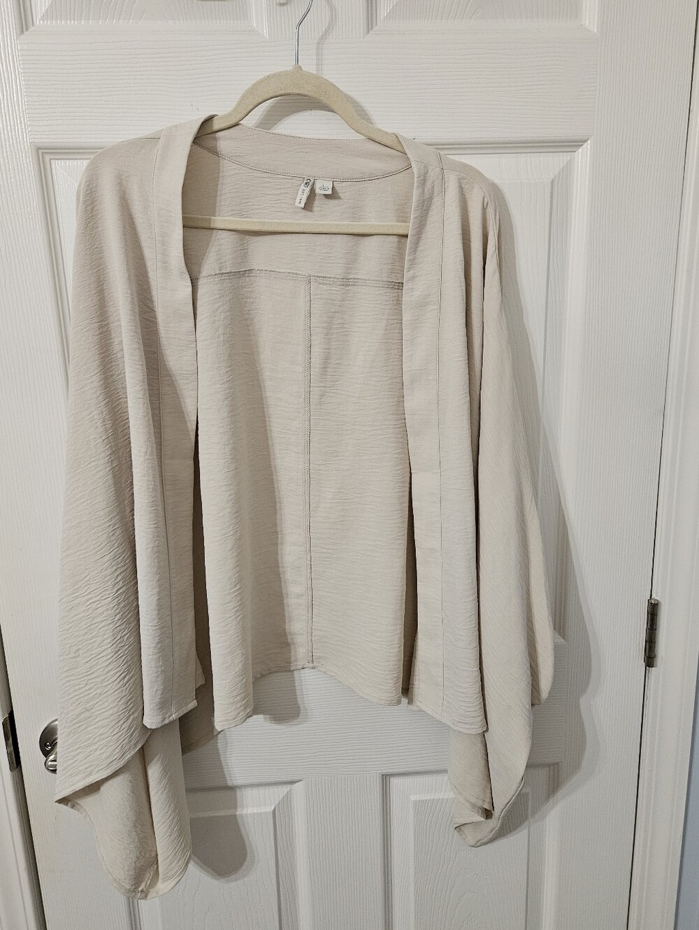 Cream Open-Front Womens Kimono Shrug